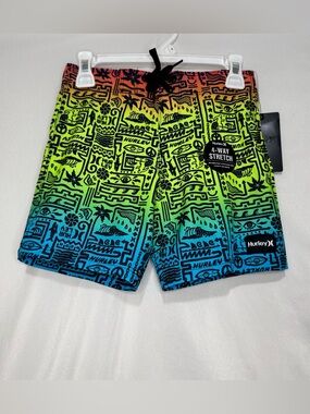 Boys Hurley Print Boardshorts Size 4